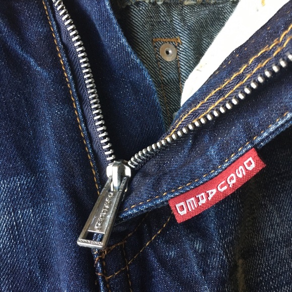 NWOT DSquared Slim Distressed Paint Denim Jeans - Picture 7 of 12